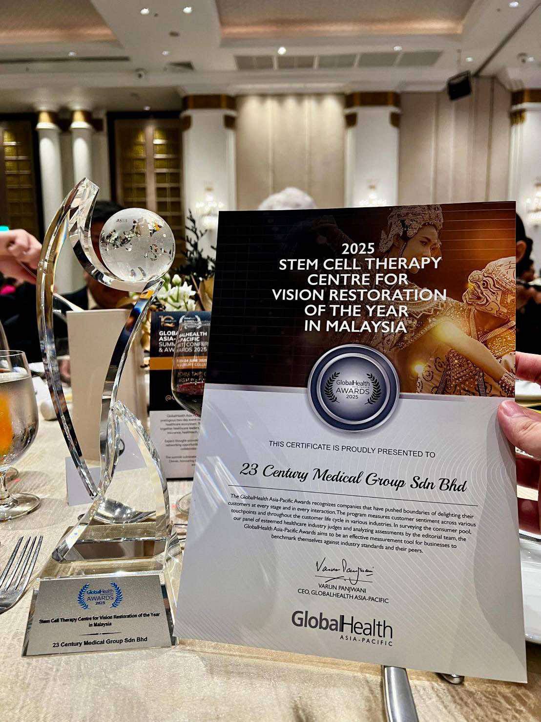 International recognition for stem cell therapy in vision restoration